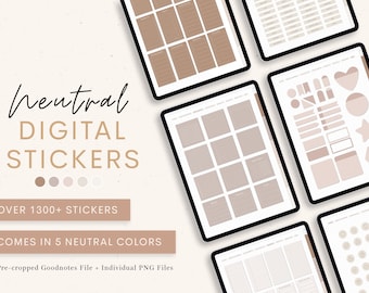 Neutral Digital Stickers Pack | Digital Planner StickerBook for GoodNotes | Stickers Bundle for Digital Planning iPad | Notability Stickers