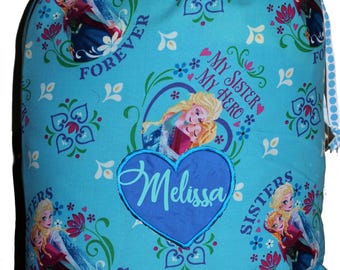 Kids Book / Library Bag | Daycare / Toy Bag | Tote | SML | Frozen Bag | Personalised Bag | Anna & Elsa Bag | Olaf bag | 1st Name FREE