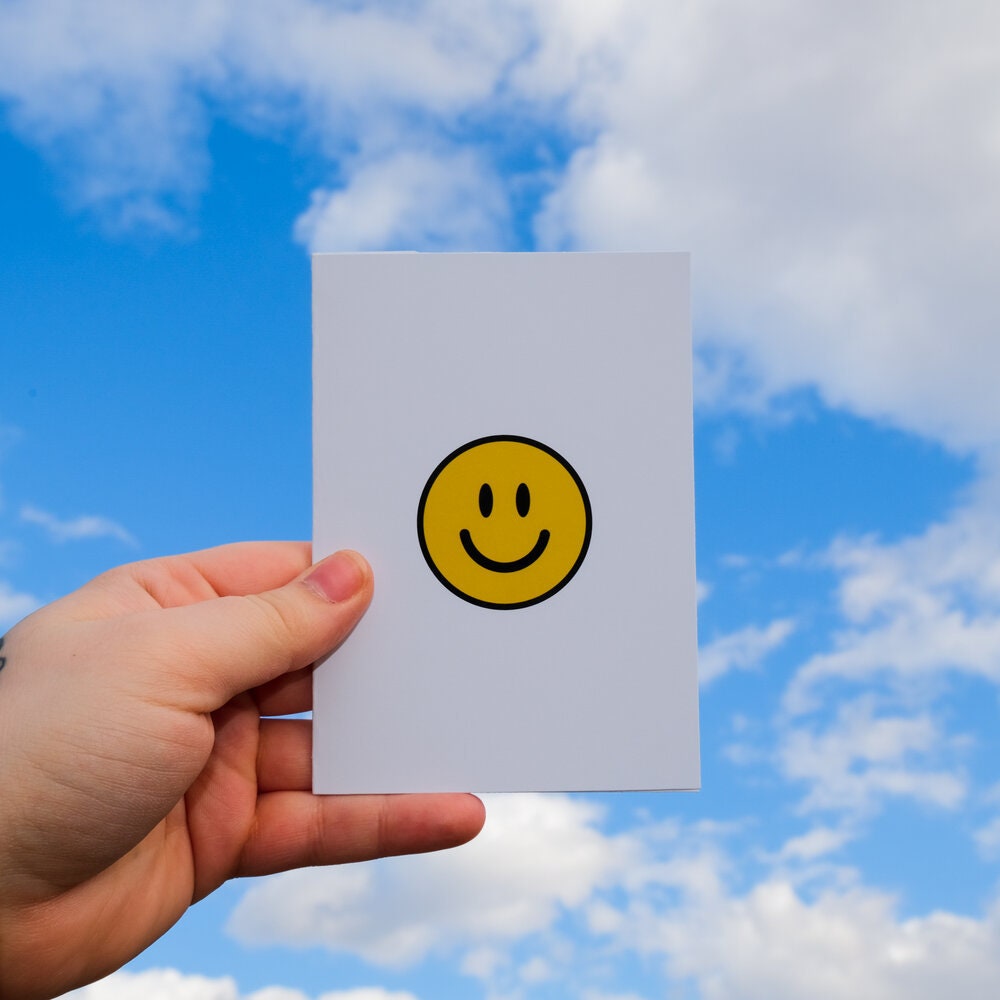 Smiley Face card 4 pack Etsy