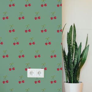 Cherries | Cherries Removable Wallpaper | Peel and Stick mural | Wall Decor #82
