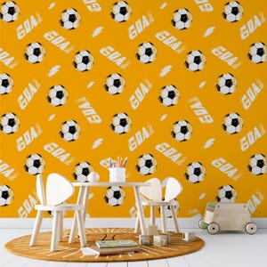 Sports Themed Removable Wallpaper | Wall Art | Peel and Stick Wallpaper | Mural | Sports Boys Room | Accent Wall