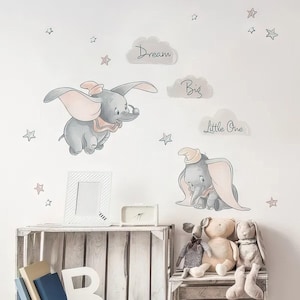 Elephant Fantasy Sky Wall Decals, Peel and stick wall sticker