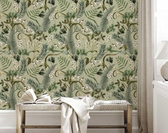 Banana Leaves Wallpaper | Peel and Stick | Tropical Wallpaper | Wall Decore | Art Deco Wallpaper | Botanical Wallpaper | Leaf Wallpaper