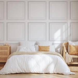 White Vintage Wooden Panel Wallpaper Mural | Rustic Distressed Wood Design | Authentic Retro Wall Decor