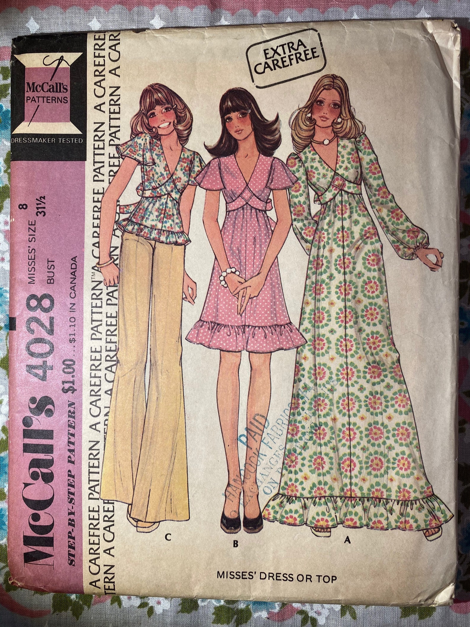 McCall's 4028 VINTAGE Sewing Pattern 1970s Boho/Hippie | Etsy