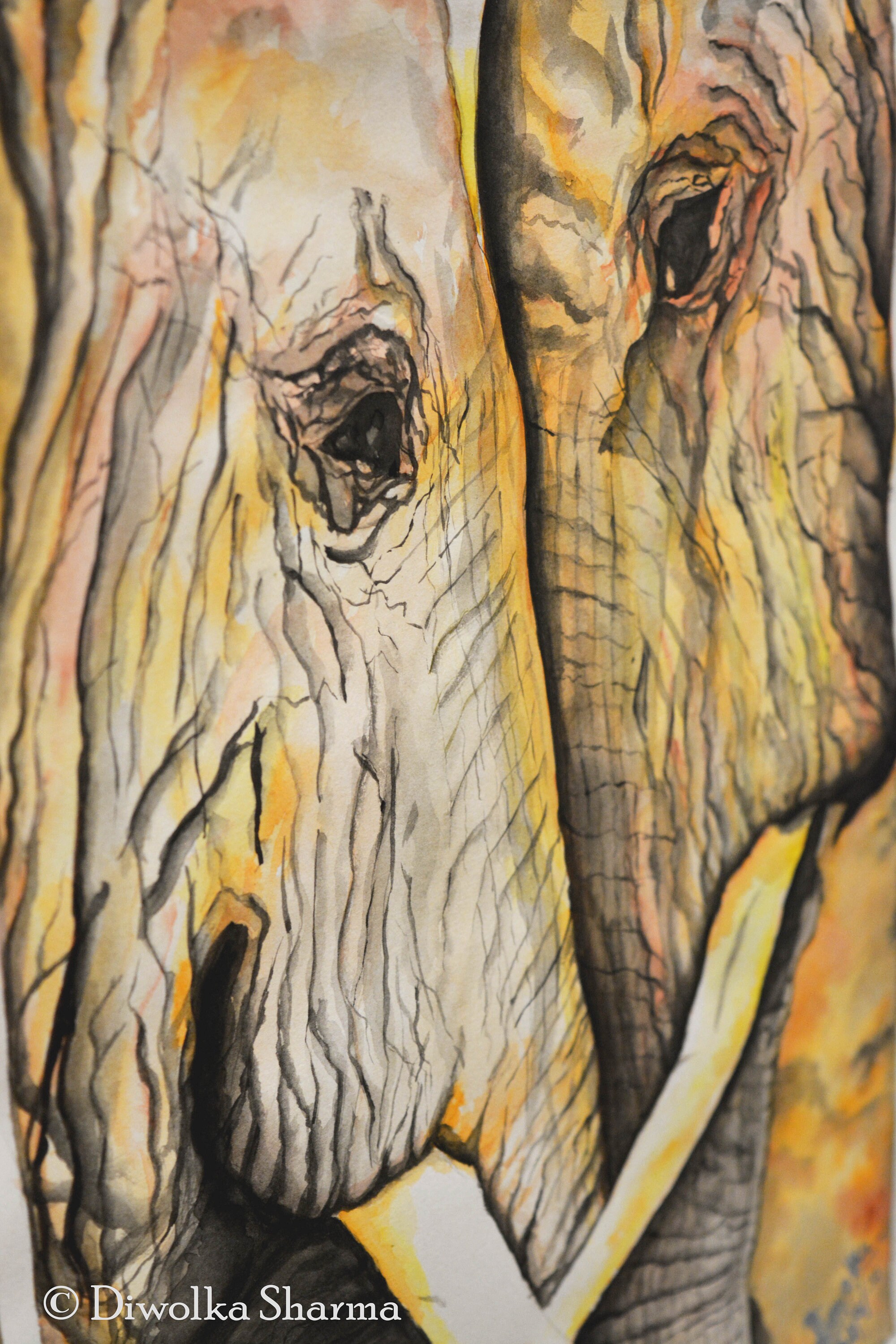 Acrylic Painting ELEPHANTS Original Hand Painted Art by Etsy UK