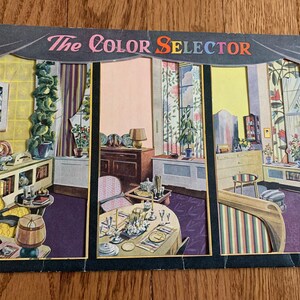 RARO 1947 El Selector de Colores 48 Combinaciones de Colores para Cada Habitación de Un Vistazo, Suplemento a Decoración Popular del Hogar, Wm. H. Wise & Co. Inc. imagen 6