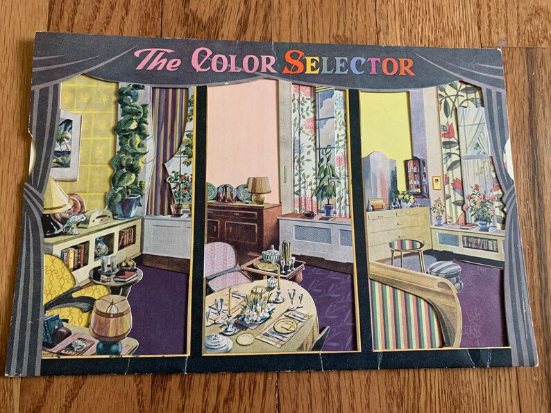RARO 1947 El Selector de Colores 48 Combinaciones de Colores para Cada Habitación de Un Vistazo, Suplemento a Decoración Popular del Hogar, Wm. H. Wise & Co. Inc. imagen 6