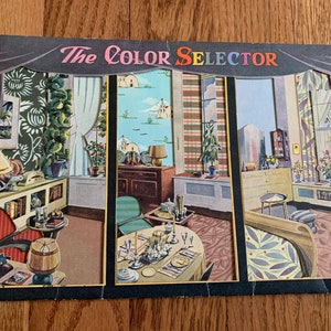 RARO 1947 El Selector de Colores 48 Combinaciones de Colores para Cada Habitación de Un Vistazo, Suplemento a Decoración Popular del Hogar, Wm. H. Wise & Co. Inc. imagen 8
