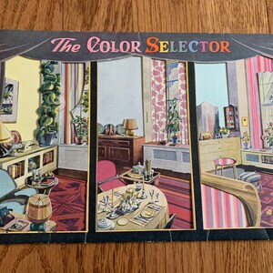 RARO 1947 El Selector de Colores 48 Combinaciones de Colores para Cada Habitación de Un Vistazo, Suplemento a Decoración Popular del Hogar, Wm. H. Wise & Co. Inc. imagen 4