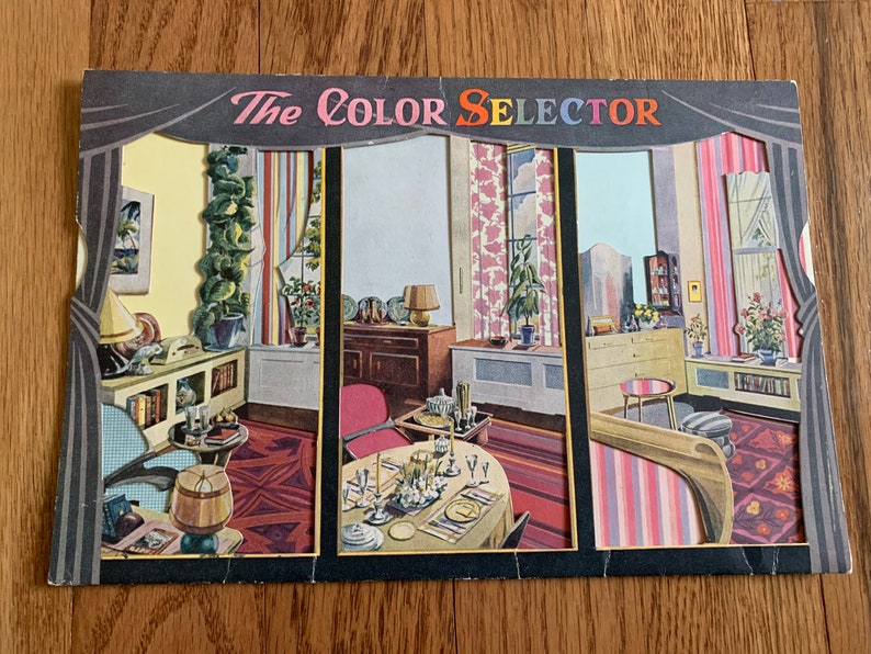 RARO 1947 El Selector de Colores 48 Combinaciones de Colores para Cada Habitación de Un Vistazo, Suplemento a Decoración Popular del Hogar, Wm. H. Wise & Co. Inc. imagen 4