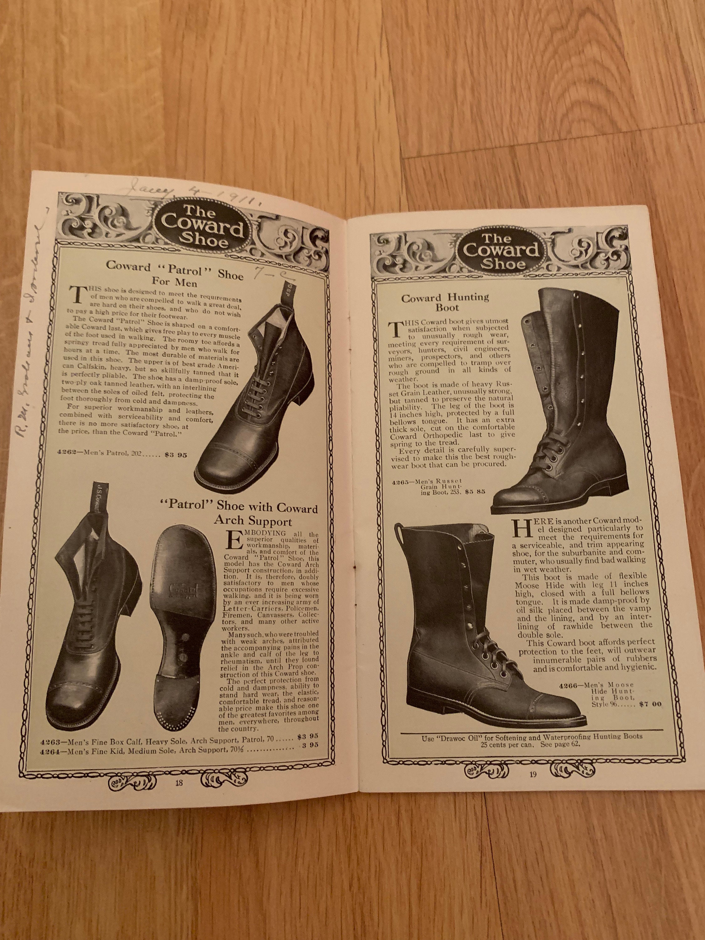 1910 the Coward Shoe Catalog, J.S. Coward, New York, 100's of Photo's