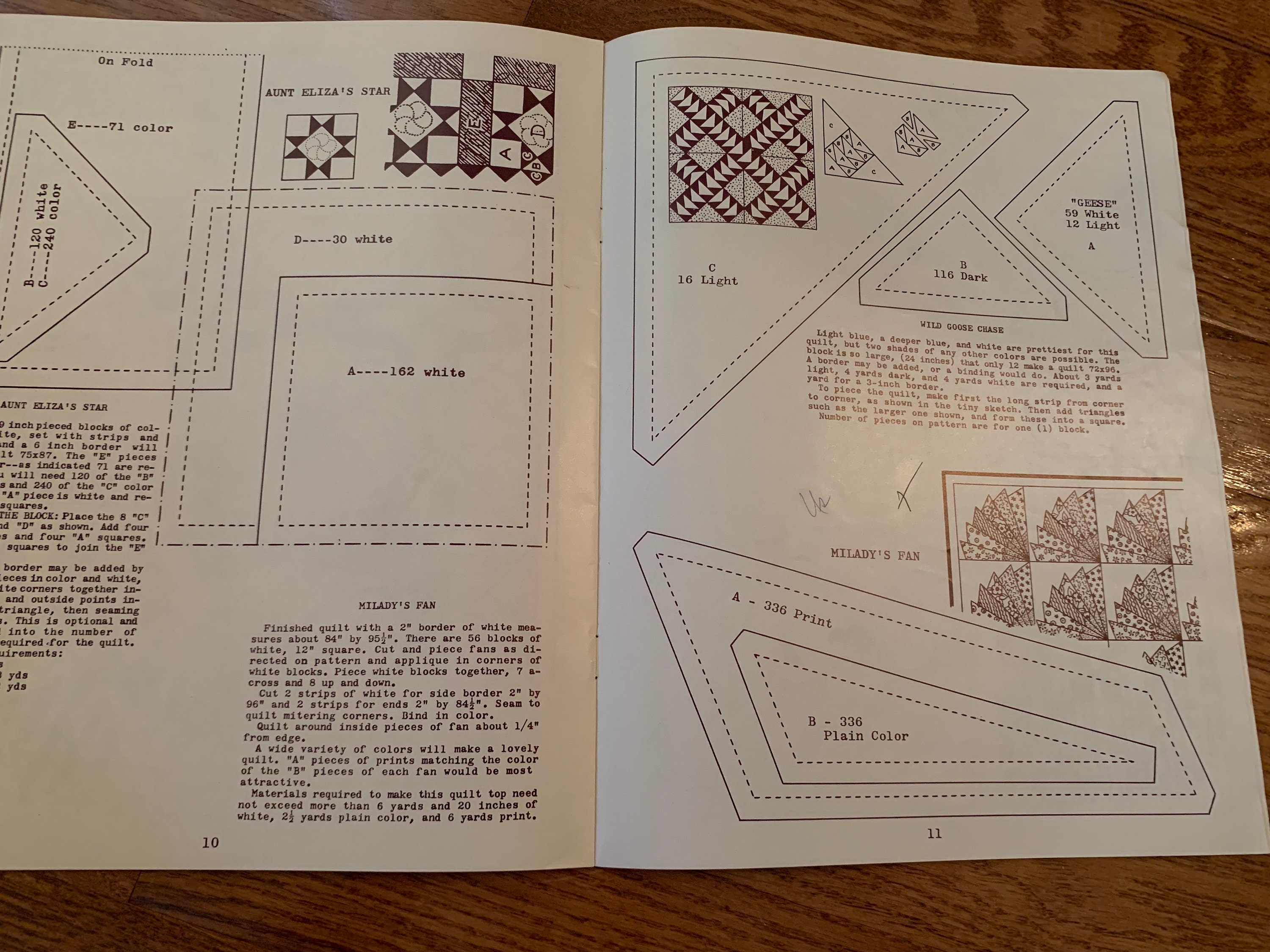 1958 Aunt Martha's Quilts Modern Colonial, Patterns for Cutting Guides ...
