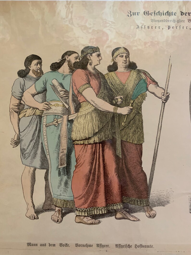 Original 1880/'s History of Costume Hand Colored Plate No 635