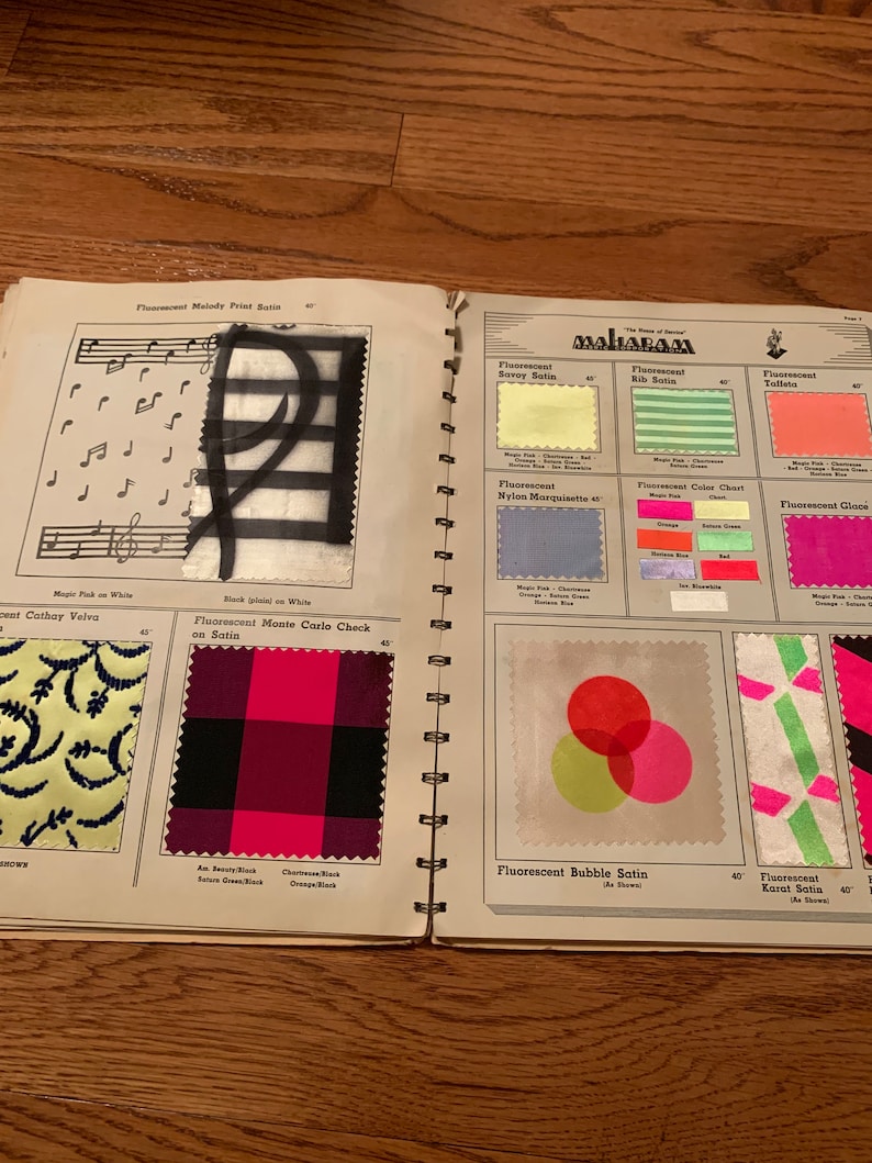 RARE 1940's Maharam Fabric Corp., Costume Fabric Revue Catalog, 175 ...