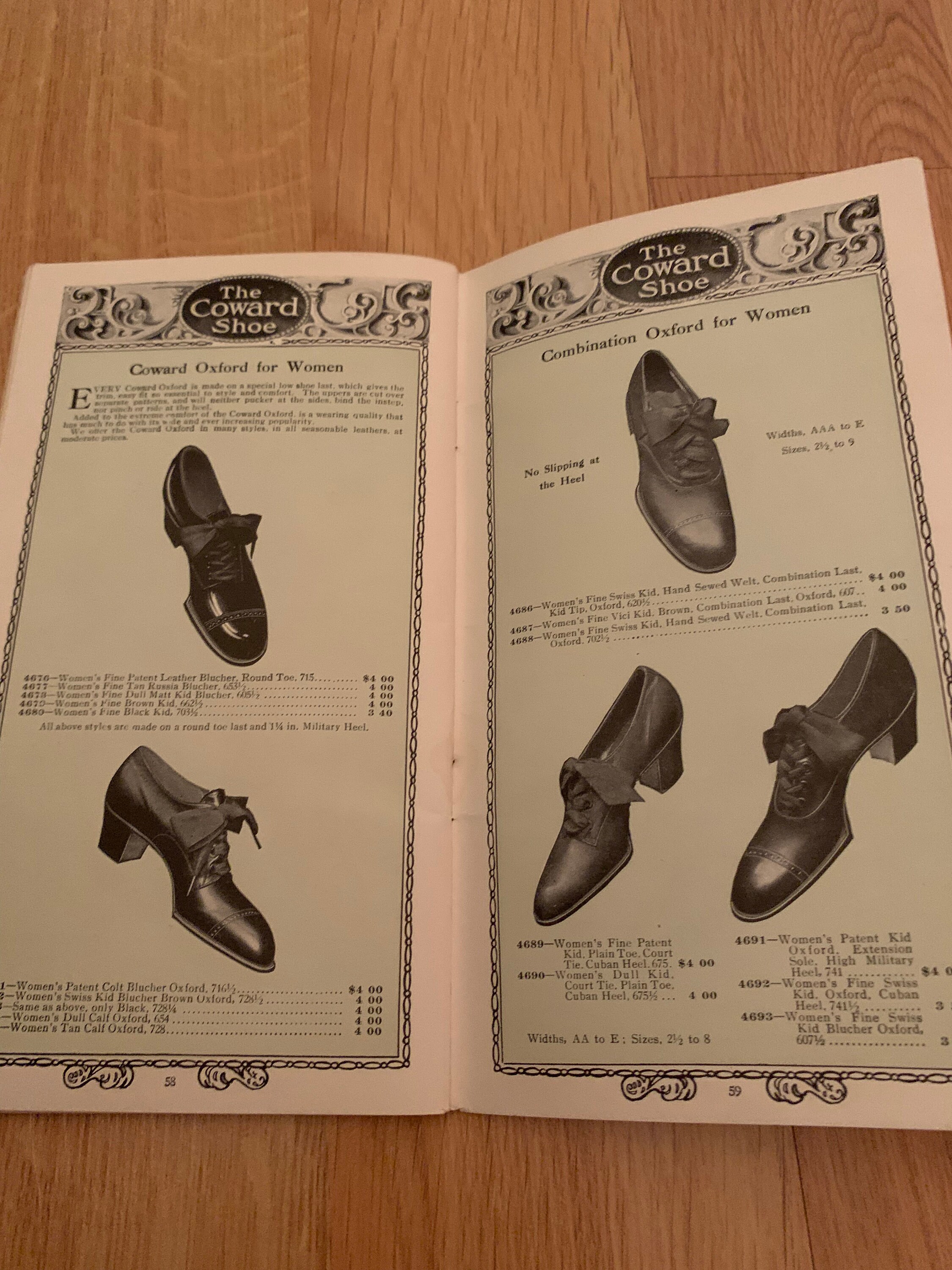 1910 the Coward Shoe Catalog, J.S. Coward, New York, 100's of Photo's
