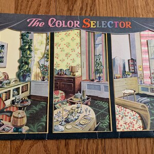 RARO 1947 El Selector de Colores 48 Combinaciones de Colores para Cada Habitación de Un Vistazo, Suplemento a Decoración Popular del Hogar, Wm. H. Wise & Co. Inc. imagen 5