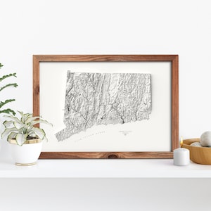 Connecticut Map, Connecticut Wall Art, Topographic Map, Connecticut Gifts, Connecticut Print, Connecticut Poster