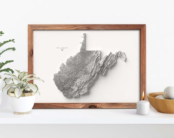 West Virginia Map, West Virginia Wall Art, Topographic Map, West Virginia Gifts, West Virginia Print, West Virginia Poster