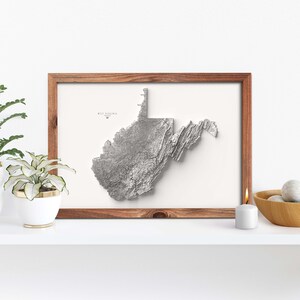 West Virginia Map, West Virginia Wall Art, Topographic Map, West Virginia Gifts, West Virginia Print, West Virginia Poster