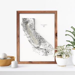 California Topographic Map, California Poster, California Gifts, California Decor, California Print, California Wall Art
