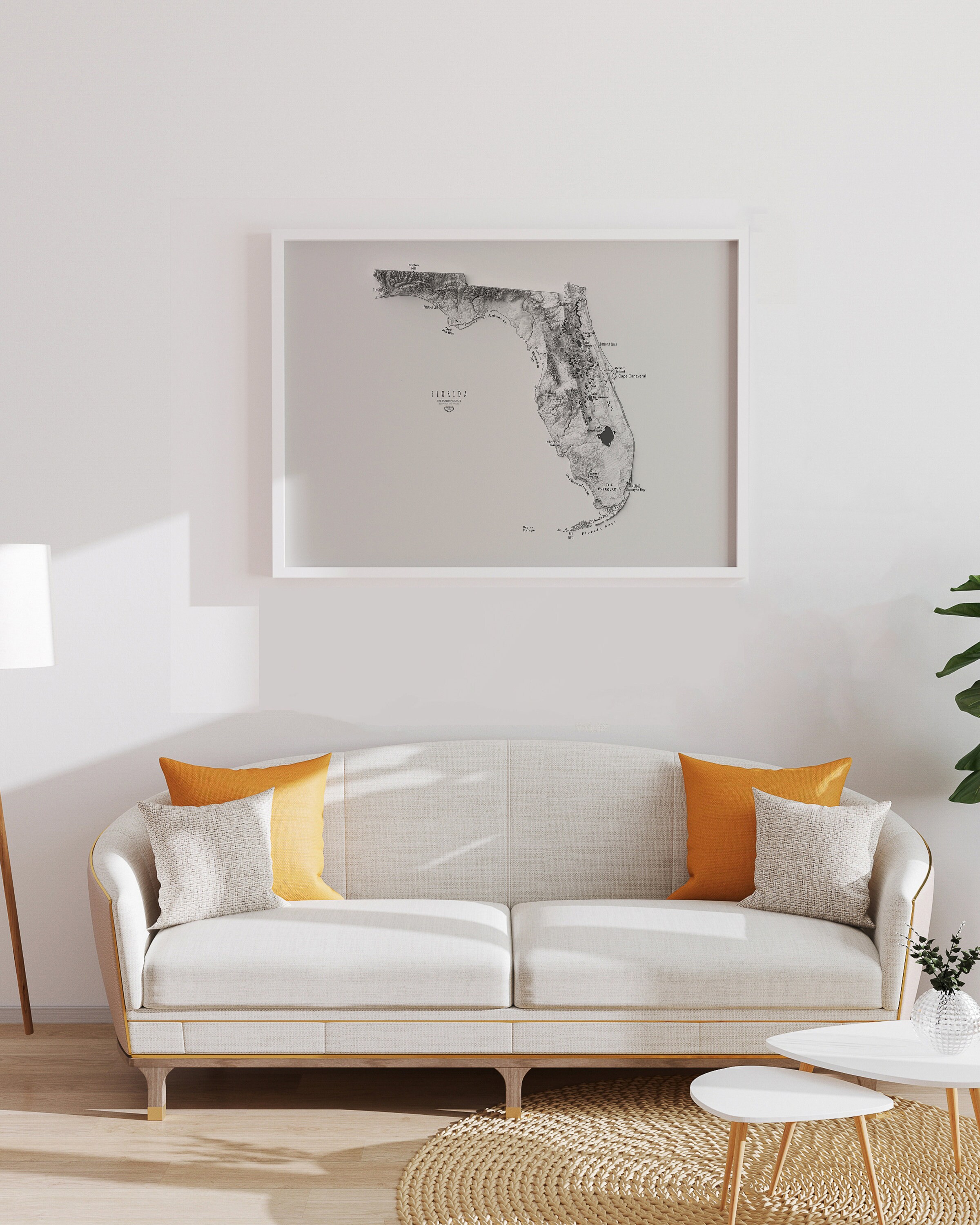 Florida Map Gifts Florida Wall Art Home Decor Wall Decor | Etsy