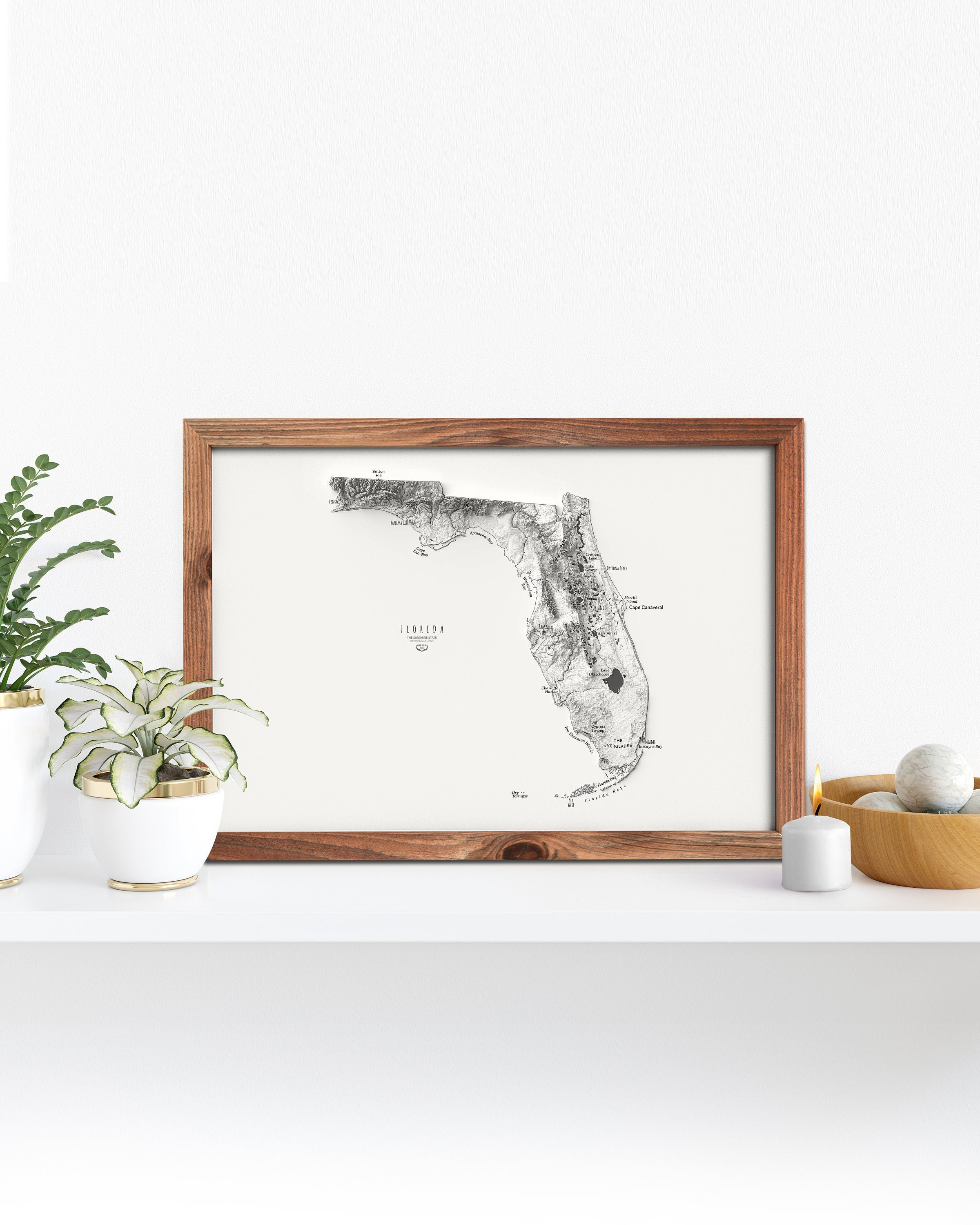 Florida Map Gifts Florida Wall Art Home Decor Wall Decor Etsy