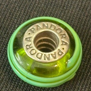 Pandora Green Murano Glass Charm 925 ALE Sterling Silver