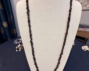 Vintage Garnet Chip Bead Necklace 32”