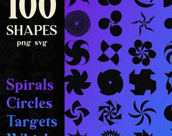 Y2K Circular Vector Shapes/Icons (Over 100 Assets For Logos, Clothing, Graphic Design)
