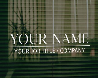 Custom Office Door Decal | Employee Name & Title Vinyl Sticker