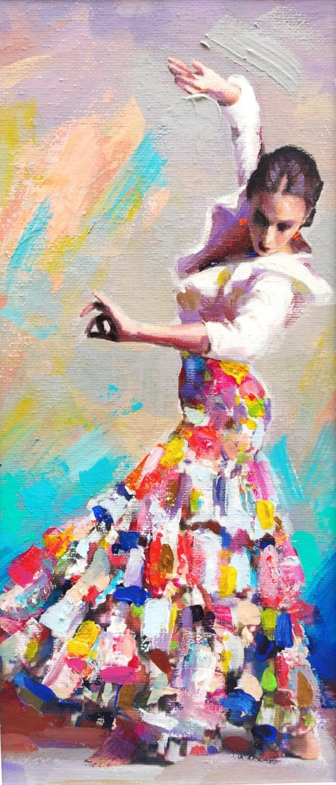 Flamenco Dancer Oil Painting Cuadro Al óleo De Flamenco Etsy
