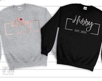 Hubby Wifey Sweater Etsy hubby wifey sweater etsy