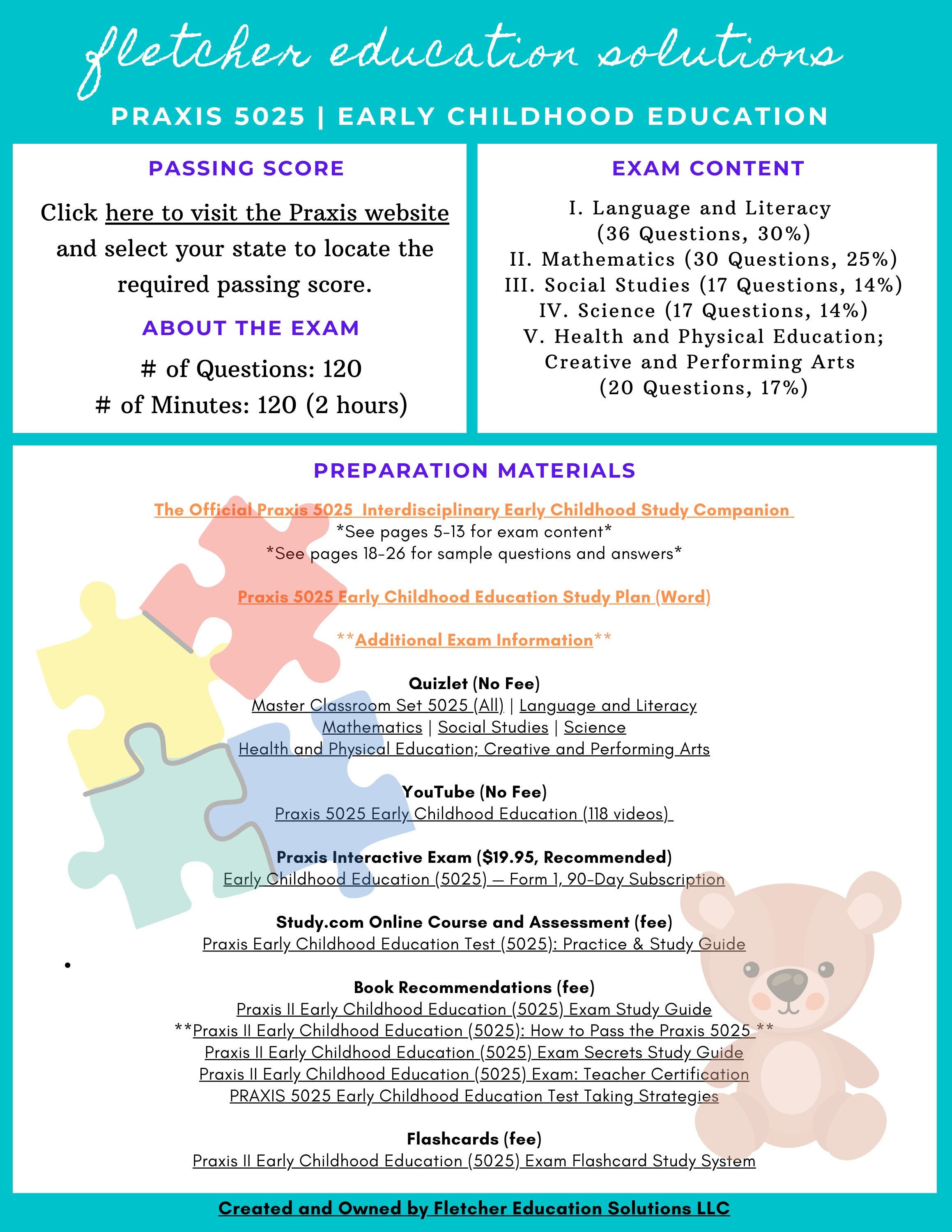 Praxis 5025 Early Childhood Education Resource Guide 240 Tutoring for