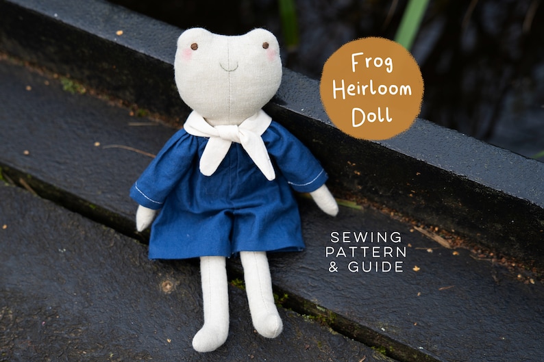 DIY Frog Plushie Soft Toy Sewing Pattern | Cute Scandi Rag Fabric Cloth ...