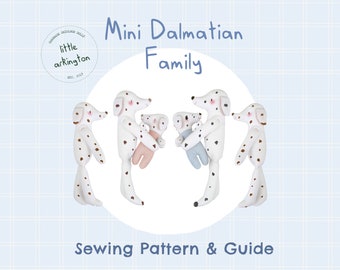 DIY Mini Dog Toy Sewing Pattern | Cute Kawaii Scandi Rag Doll Fabric Cloth Spotty Dalmatian 1:12 Scale Handmade Crafting Project Digital PDF