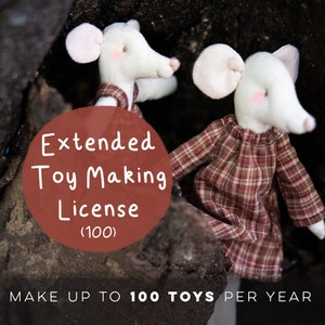 100 Toys/Year Commercial License for little arkington Designed Handmade Toys in your own Online Shop for Stuffie Soft Toy Making Business image 1