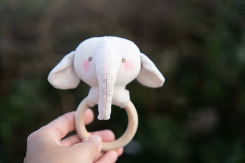 DIY Elephant Baby Rattle Plushie Sewing Pattern | Cute Scandi Rag ...