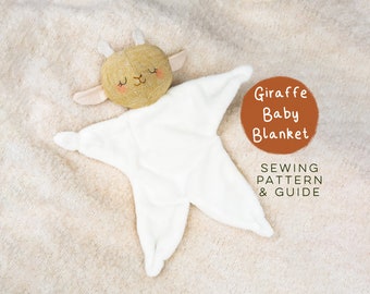 DIY Giraffe Baby Blanket Plushie Soft Toy Sewing Pattern | Cute Scandi Rag Fabric Cloth  Handmade Soft Toy for Babies Digital PDF 0-3 Years