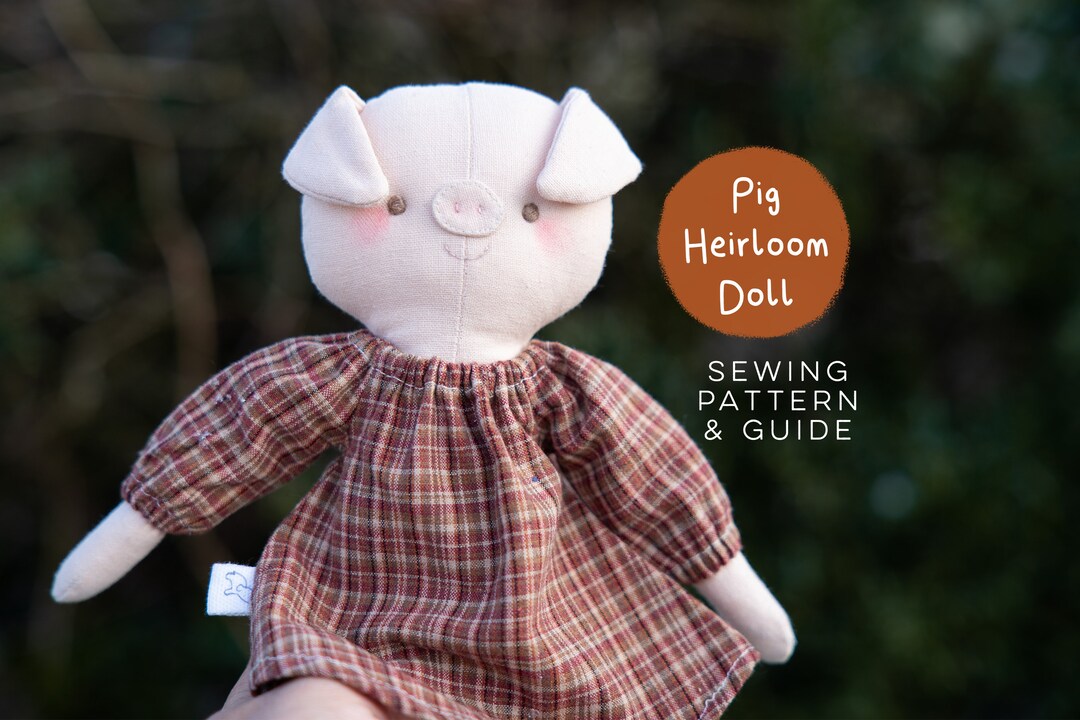 DIY Pig Plushie Soft Toy Sewing Pattern | Cute Kawaii Scandi Rag Fabric ...
