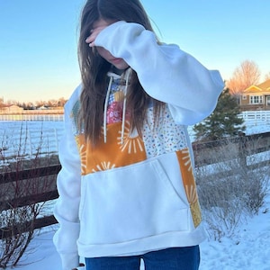 Patchwork Hoodie - Upcycled Hoodie - M/L