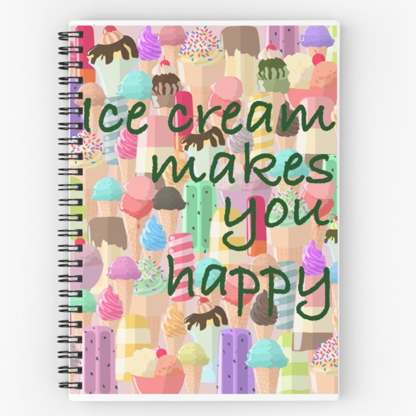 Ice Cream Makes You Happy Notebook Etsy