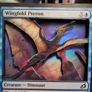 MTG Alter 3D Card Wingfold Pteron Ikoria Set Collectible Display Magic the Gathering Monsterverse Dinosaur