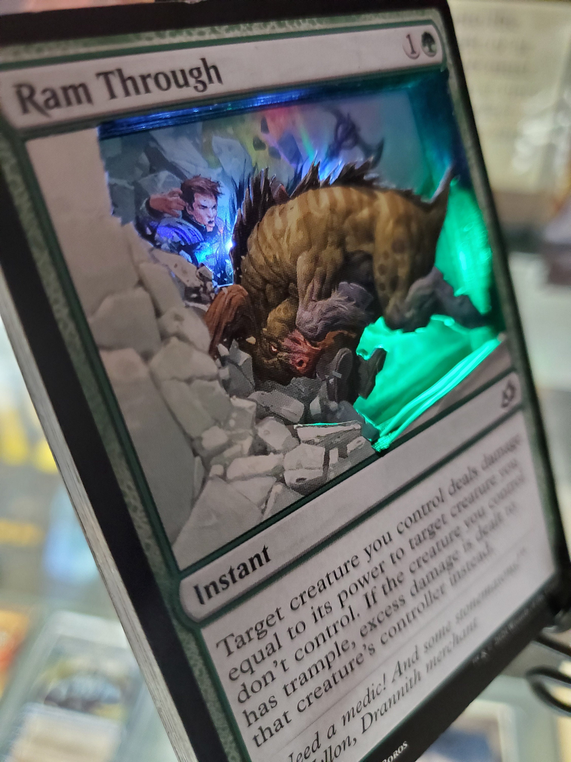 MTG Alter 3D Card Ram Through Ikoria Set Collectible LED