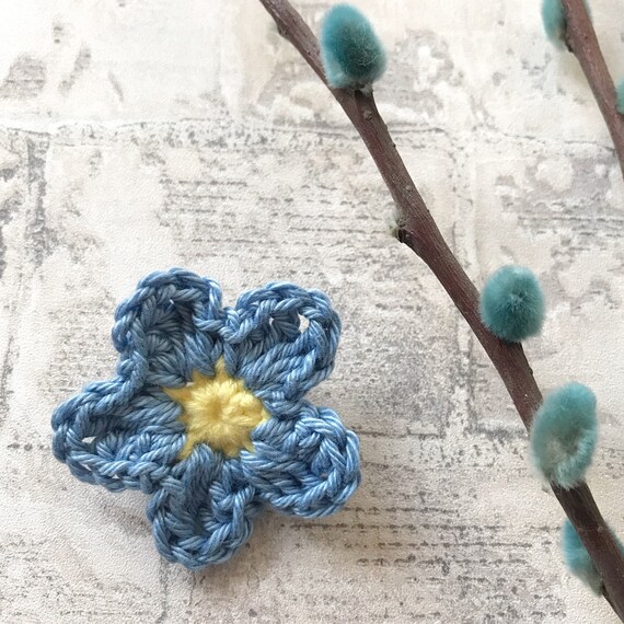 Handmade Crochet Dementia Awareness Flowers x 6 
