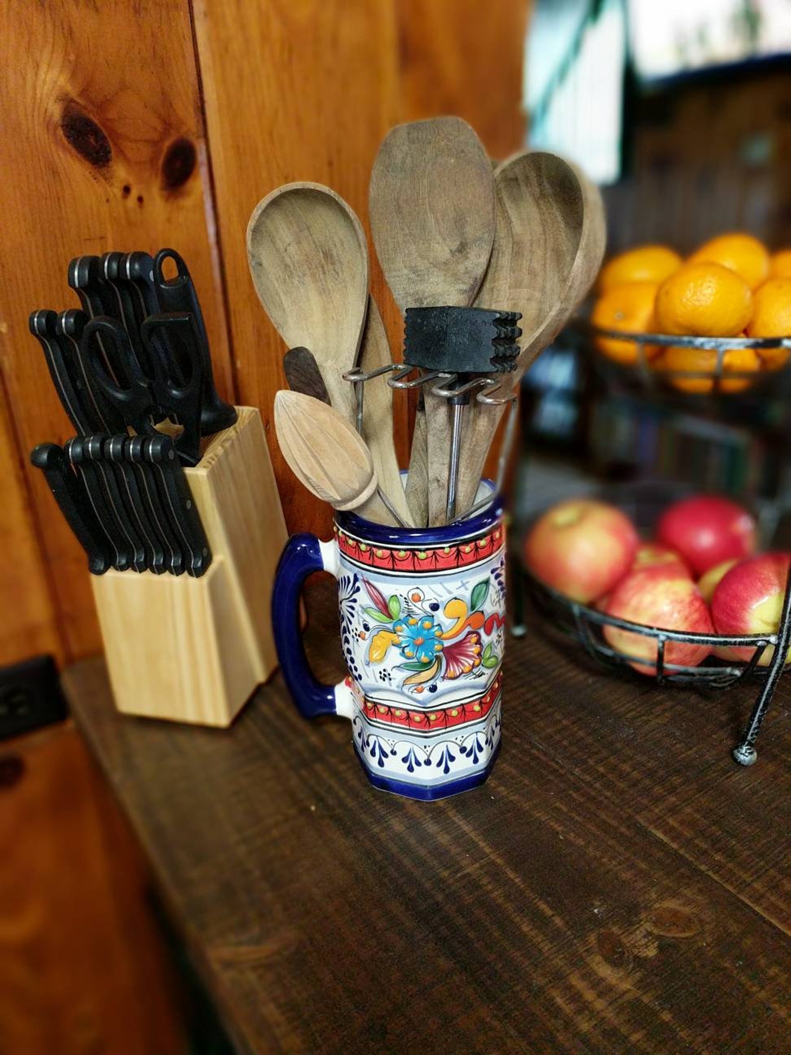 Talavera Utensil Holder Southwestern Decor Unique Gift Idea Etsy