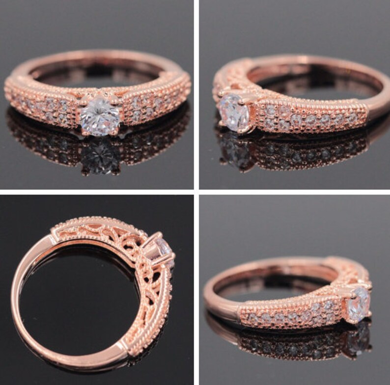 Silver Ring White Zircon Gift Lab Created White Zircon Ring White Zircon Ring Gold Ring Gift For Mom Bridesmaid Gift Gift for her