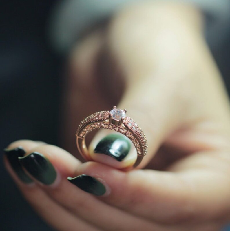 Silver Ring White Zircon Gift Lab Created White Zircon Ring White Zircon Ring Gold Ring Gift For Mom Bridesmaid Gift Gift for her