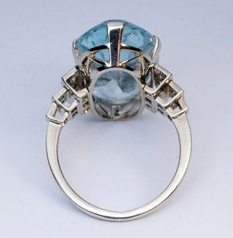 Sky Blue Ring Prong Setting Ring. Rings For Women Engagement Ring Blue Ring Wedding Ring Love Ring Sky Blue Oval Ring