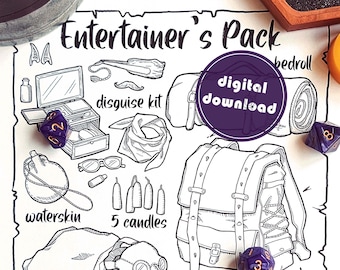 Entertainer's Pack | Visual Aid Coloring Page | Digital Download | D&D 5e Compatible